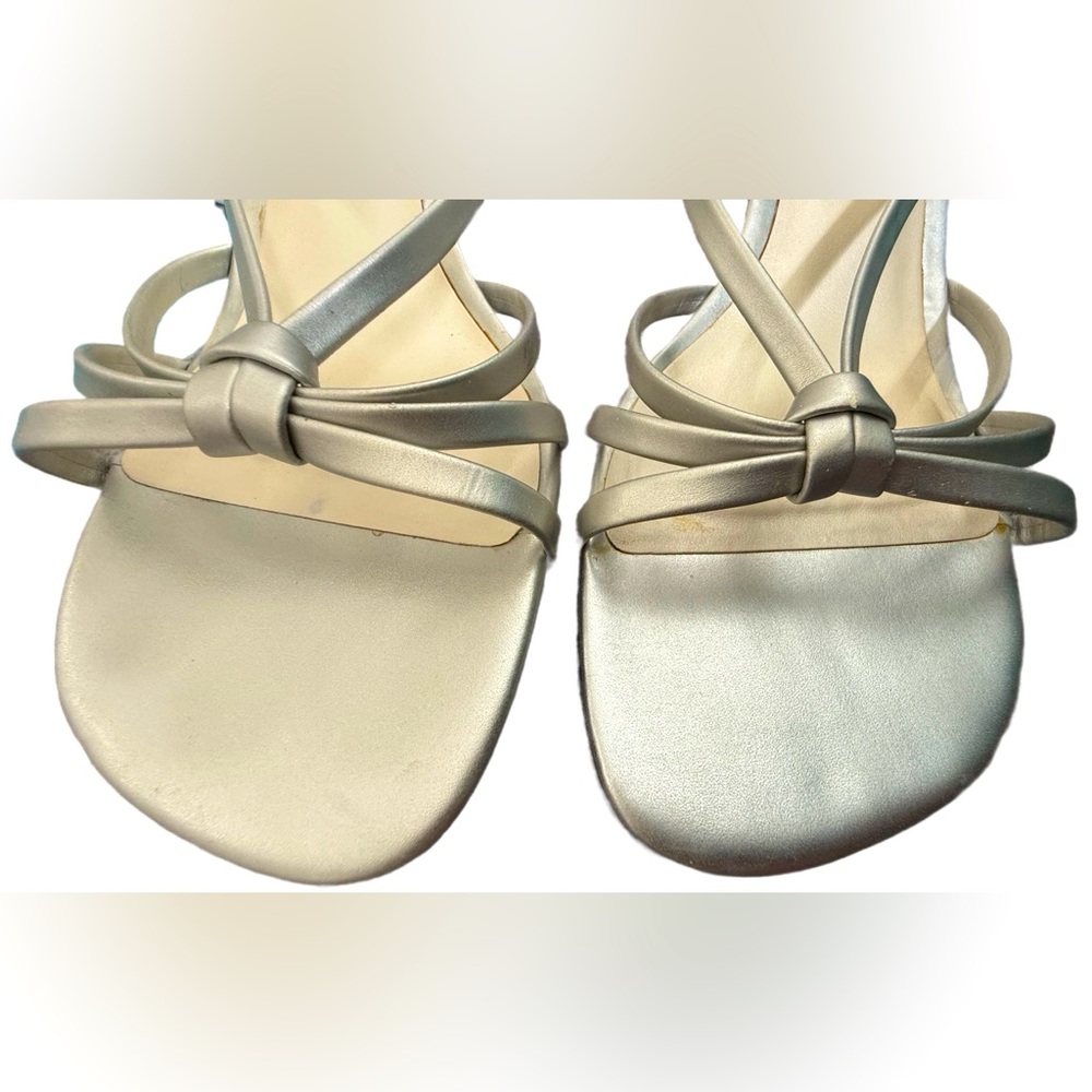 Jacqueline Ferrar Debra Silver Strappy Sandal, Size 8M - Picture 4 of 6
